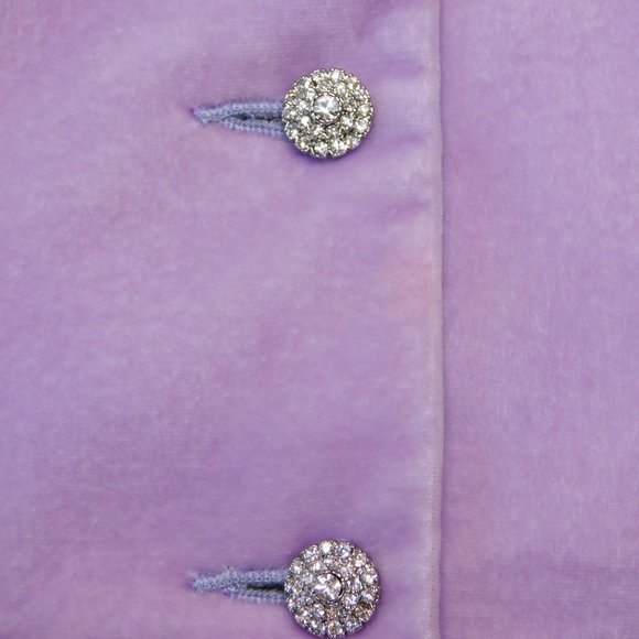 Tibi Lilac Purple Velvet Short Blazer | Rhinestone Buttons | VGUC | Small - Picture 4 of 10